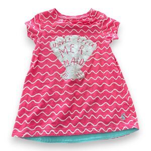 Joules Under Cover Mermaid Dress 6-9 Months Beach Shells Waves VGUC